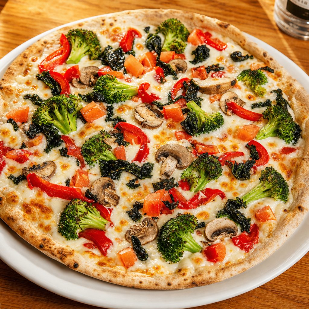 The Great White Veggie Pizza (16").