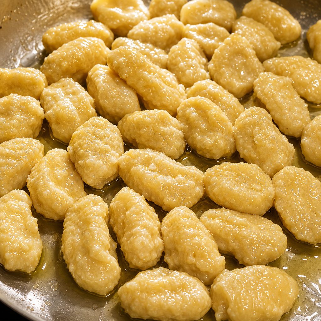 Potato Gnocchi in Butter Parm Sauce.