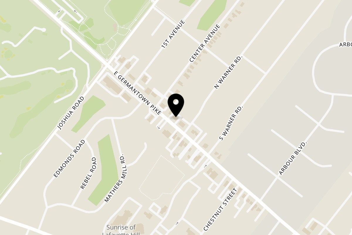 Map showing the location of Amici Vicinato on 435 Germantown Pike in Lafayette Hill